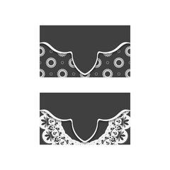 Business card in black with an abstract white pattern for your contacts.