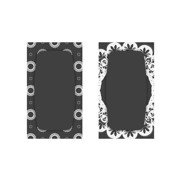 Business card in black with abstract white ornament for your business.