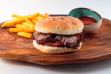 burger, hamburger on a white background