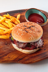 burger, hamburger on a white background