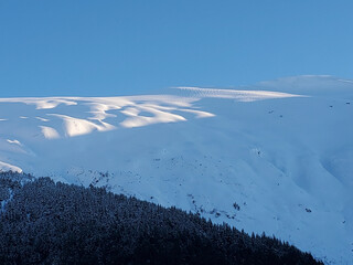 snow covered mountains