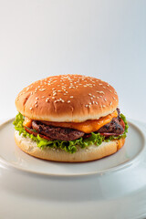 burger, hamburger on a white background