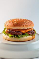 burger, hamburger on a white background
