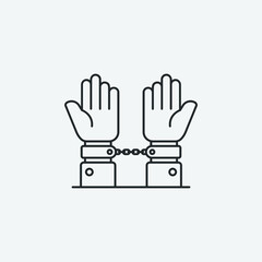 Handcuffed vector icon illustration sign