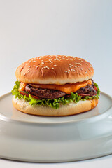 burger, hamburger on a white background
