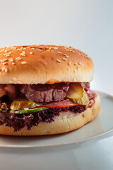 burger, hamburger on a white background