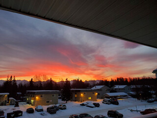 sunset in the city