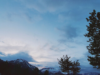 clouds over the mountains