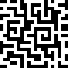 pattern seamless white black labyrinth vector