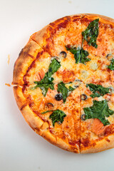pizza with greens