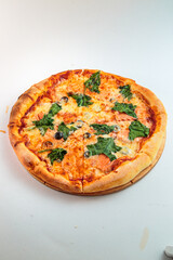 pizza with greens