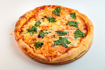 pizza with greens