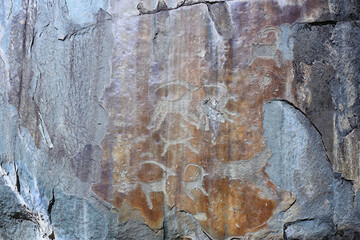 petroglyphs, prehistoric art on stone, stone age, mountain altai russia