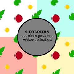 Set of four colours christmas seamless patterns.For paper,cover,fabric,interior decor,wrapping,quilting, T-shirts, cards, planners, brochure, templates and scrapbooking etc.