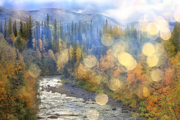 abstract landscape background autumn sun glare defocus bokeh, view sun background