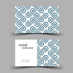 Minimal business card design. With inspiration from the abstract.  White and blue colour on the gray background. Vector illustration. 