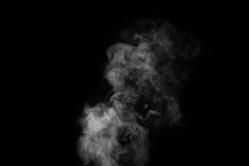 White vapor, smoke on a black background to add to your pictures. Perfect smoke, steam, fragrance, incense