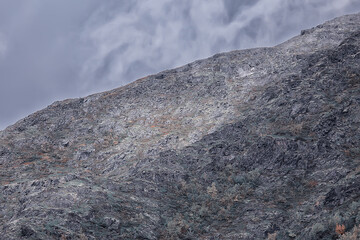 mountains rocks stones fog landscape, background minimalism