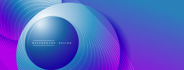 Gradient circles with shadows. Vector techno abstract background. Modern overlapping forms wallpaper background, design template
