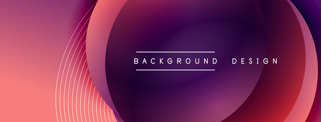 Gradient circles with shadows. Vector techno abstract background. Modern overlapping forms wallpaper background, design template
