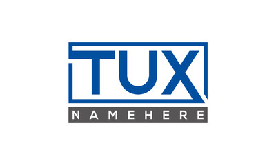 TUX Letters Logo With Rectangle Logo Vector