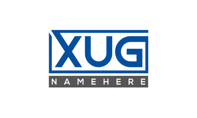 XUG Letters Logo With Rectangle Logo Vector