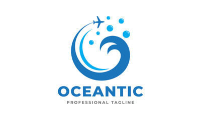 Fototapeta premium The Ocean Travel Tourist Tourism Logo Design Vector Icon Illustrations.