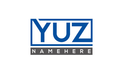 YUZ Letters Logo With Rectangle Logo Vector