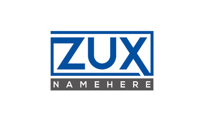 ZUX Letters Logo With Rectangle Logo Vector