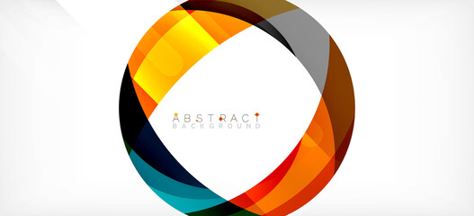 Obraz premium Color circle shapes, minimal geometric background. Trendy dynamic composition. Vector Illustration For Wallpaper, Banner, Background, Landing Page