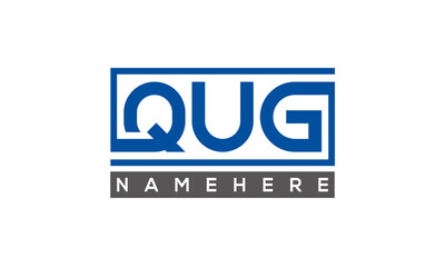 QUG Letters Logo With Rectangle Logo Vector