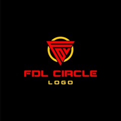 Bold and masculine logo about the letter FL in a triangle.
EPS 10, Vector.