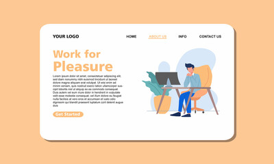 Flat Illustration Modern Design of Website and Mobile Website Development, Social media Landing Page Template for Work for Pleasure and office work