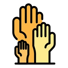 Inclusive education people icon. Outline inclusive education people vector icon color flat isolated