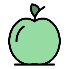 Inclusive education apple fruit icon. Outline inclusive education apple fruit vector icon color flat isolated