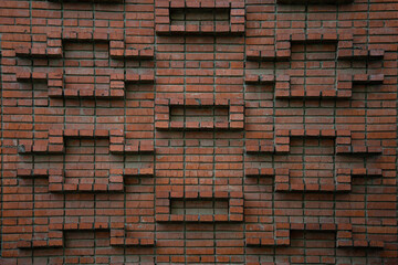 Red brick wall. Stone background.