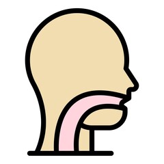 Digestion esofag icon. Outline digestion esofag vector icon color flat isolated