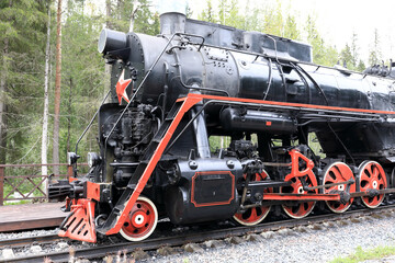 Details of retro engine locomotive