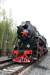 View of ancient engine locomotive