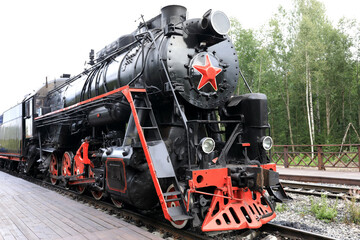 View of ancient locomotive