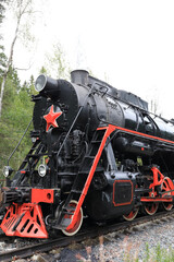 View of ancient steam locomotive