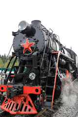 View of vintage engine locomotive
