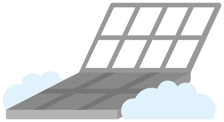 流雪溝のイラスト