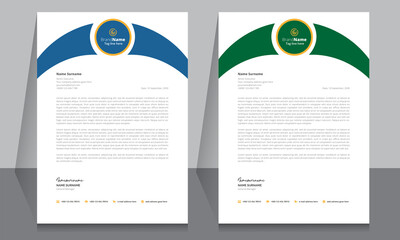Letterhead format template, business style letterhead design template. Company letterhead template designs.