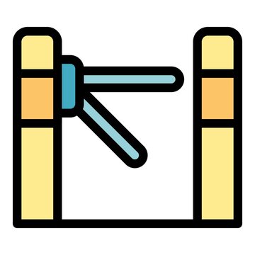 recommend clip art: Entrance turnstile icon. Outline entrance turnstile vector icon color flat isolated