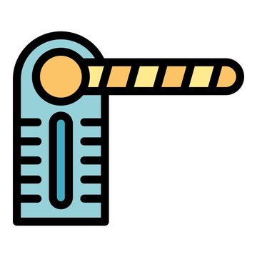 recommend clip art: Station turnstile icon. Outline station turnstile vector icon color flat isolated