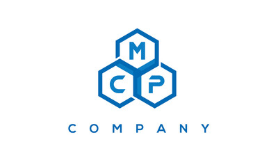 MCP letters design logo with three polygon hexagon logo vector template