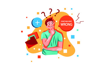 Something went wrong Illustration concept. Flat illustration isolated on white background.