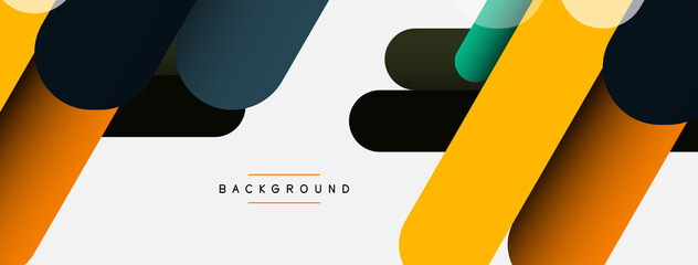 Overlapping round shapes and lines background. Vector illustration for wallpaper banner background or landing page