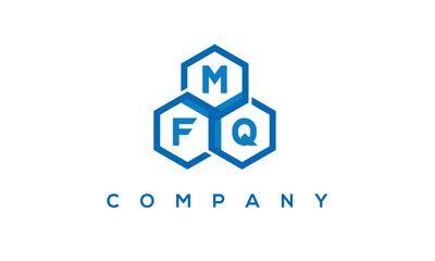 MFQ letters design logo with three polygon hexagon logo vector template